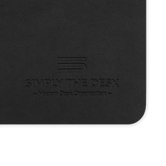 Schreibtischunterlage PU-Leder & Kork mit "Simply the Desk" Logo #farbe_black